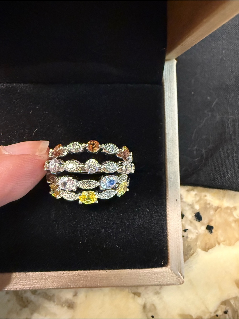 Multicolor Crystal Stackable Women’s Ring - Unbranded